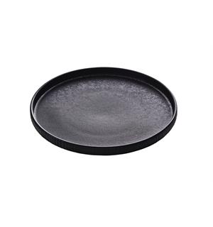 NARA tallerken m. relieff Ø:210mm Sort Steingods - Ø:210mm H:25mm 
